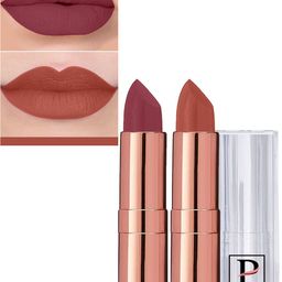 PERPAA Set Of 2 Antique Velvet Matte Lipstick With Jojoba Oil - Nude 62 & Red Apple 80-picture-0