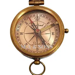 M.A & SONS Antique Brass Pocket Compass with Optional Hardwood Case, Customized Your Massage on Compass for Your Special One image 4