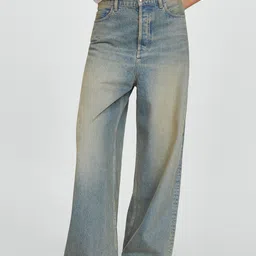 MANGO Women Cotton Loose Fit Low-Rise Heavy Fade Stretchable Jeans-picture-33