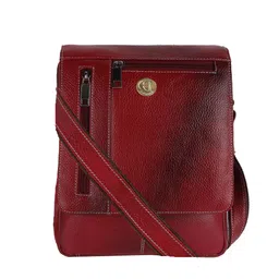 HiLEDER Unisex Textured Pure Leather Messenger Bag image 1
