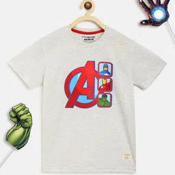 Lil Tomatoes Boys Grey & Red Avengers Printed T-shirt-image-26