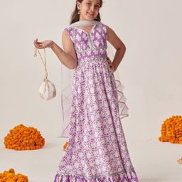 pspeaches Girls Printed Ready to Wear Lehenga & Blouse With Dupatta-picture-40
