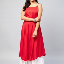 InWeave Women Red Anarkali Kurta-picture-20