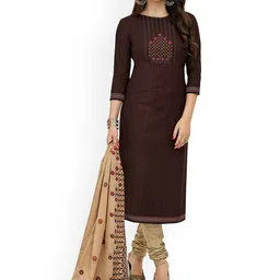 MIRAAN Round Neck Floral Printed Pure Cotton Kurta with Patiala & Dupatta-picture-37