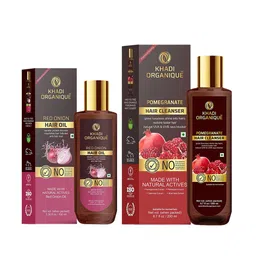 Khadi Organique Pack of 2 Red Onion Hair Oil & Pomegranate Hair Shampoo 300 ml-picture-22