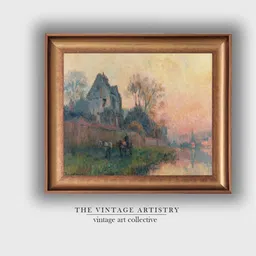 THE VINTAGE ARTISTRY Brown Vintage Horse Painting-image-12