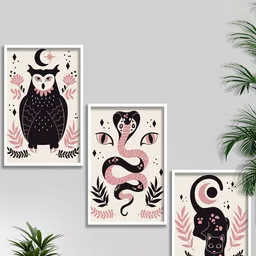 SAF White & Black 3 Pieces Modern Art Painting Framed Wall Arts-picture-30