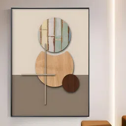 THE HANDMADE FLAIR Crystal Porcelain Khaki & Black Spherical Geometric Painting Wall Art-picture-20