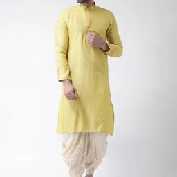 KISAH Ethnic Motifs Woven Design Thread Work Straight Kurta with Dhoti Pants image 1