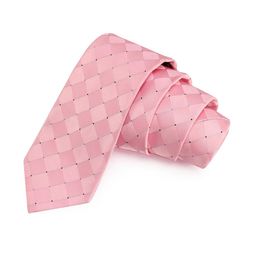 PELUCHE Men Pink Checked Broad Tie-picture-40