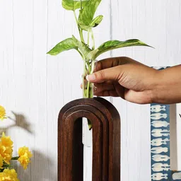 The Decor Mart Brown Textured Arch Step Testube Planter image 1