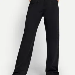 BROADSTAR Women Smart Straight Fit High-Rise Easy Wash Pleated Formal Trousers-image-40