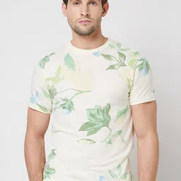 Mufti Floral Printed Pure Cotton Slim Fit T-shirt-picture-38