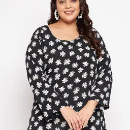 VINAAN Floral Printed Round Neck Top-picture-23