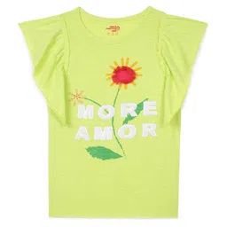 UNDER FOURTEEN ONLY Fluorescent Green Floral Embroidered Top-picture-13
