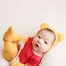 Babymoon Set of 3 Cap, Jumpsuit and Honey Stick Baby Photoshoot Props Costume-image-30