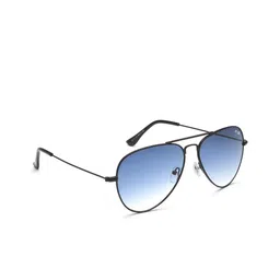 IRUS by IDEE Unisex Blue Lens & Black Aviator Sunglasses with UV Protected Lens-image-13