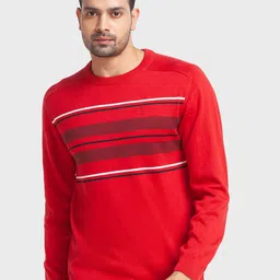 ColorPlus Men Plus Size Striped Cotton Pullover image 1