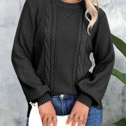 StyleCast x Revolte Women Cable Knit Pullover Sweater-picture-17