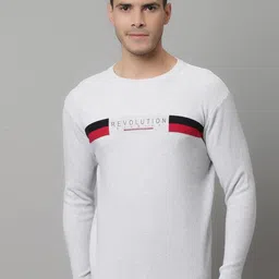 Cantabil Men Grey & Red Typography Printed Wool Pullover-picture-27