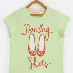 noh.voh - sassafras kids Noh Voh - SASSAFRAS Kids Girls Green Typography Printed T-shirt-picture-42