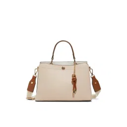 Aldo Bernardos Beige Womens Satchel Bag with Detachable Strap and Keychain-image-78