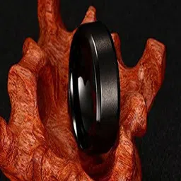 UNIVERSITY TRENDZ Stainless Steel SIlver-Plated Black Om Finger Ring-image-27