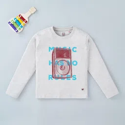 Ed-a-Mamma Boys Grey Printed Cotton T-shirt-image-40