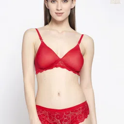 PIBU Pack of 2 Lightly Padded Net Bra & Panty Lingerie Set-picture-47