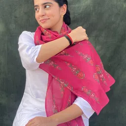 BUTA BUTI Floral Printed Cotton Scarf image 1