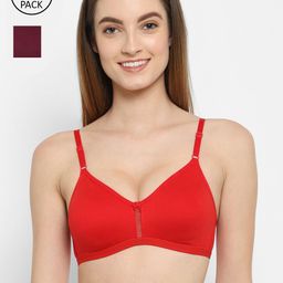 Floret Pack of 2 Red & Burgundy T-shirt Bra Katrina_Red-Wine-picture-0