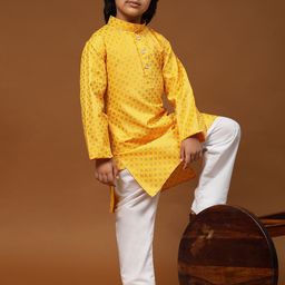 Pro-Ethic STYLE DEVELOPER Boys Ethnic Motifs Printed Regular Kurta With Pyjamas-picture-9