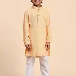 Pro-Ethic STYLE DEVELOPER Boys Ethnic Motifs Embroidered Straight Kurta With Pyjamas-picture-0