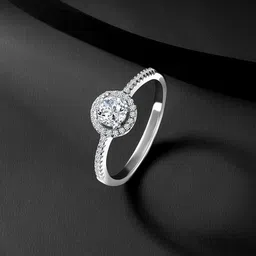 Silvora by Peora 925 Sterling Silver CZ-Studded Finger Ring-picture-31