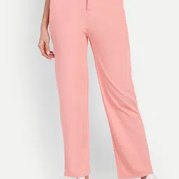BROADSTAR Women Relaxed Straight Leg Straight Fit High-Rise Easy Wash Parallel Trousers-picture-15