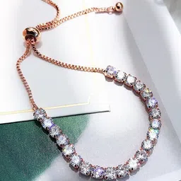 Designs & You Women Rose Gold-Plated Cubic Zirconia Wraparound Bracelet-picture-38
