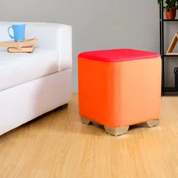 Shadowkart Orange & Rose Pink Square Shaped Sitting Mudda Puffies Ottoman-picture-44