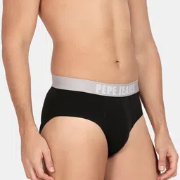 Pepe Jeans Men Black Solid Basic Briefs OPB07BLACK-1S image 4