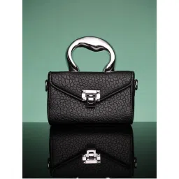 Haute Sauce Black Caldera Hand Bag with Detachable Strap-picture-33
