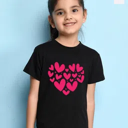 NUSYL Girls Pack of 2 Graphic Printed Round Neck Cotton T-shirts-picture-34