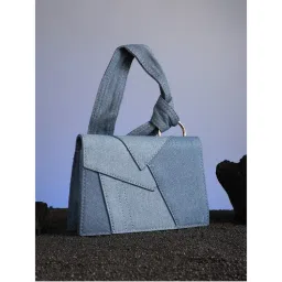 Haute Sauce Blue The Denim Sash Hand Bag with Detachable Strap-image-7