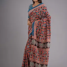 clothonus Floral Pure Cotton Block Printed Saree-picture-28