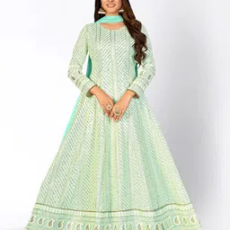 Divine International Trading Co Embroidered Sequined Semi-Stitched Dress Material-image-58