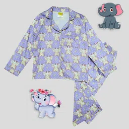 Pyjama Party Kids Printed Pure Cotton Night Suit-picture-46