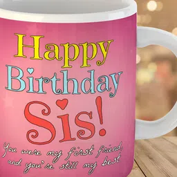 Keviv Pink & Yellow Text or Slogans Printed Ceramic Glossy Mug 325 ml-picture-32