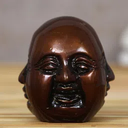 eCraftIndia Brown Antique Finish 3 Side Laughing Buddha Face Showpiece-image-36
