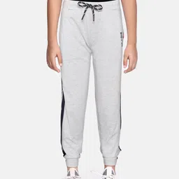 Monte Carlo Boys Grey Melange & Navy Blue Solid Track Pants with Side Taping-picture-19