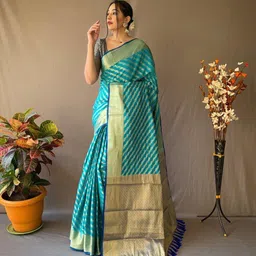 SGF11 Leheriya Woven Design Zari Silk Cotton Patola Saree-picture-40