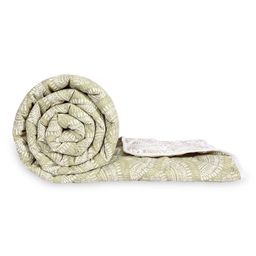 Divine Casa Green & White Floral Microfiber Mild Winter 120 GSM Single Bed Comforter-picture-14