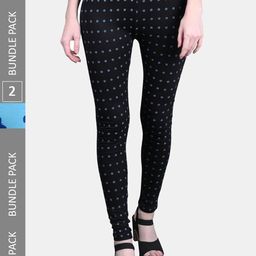FRENCH KLEIDER Pack of 2 Printed Ankle-Length Cotton Leggings-picture-18